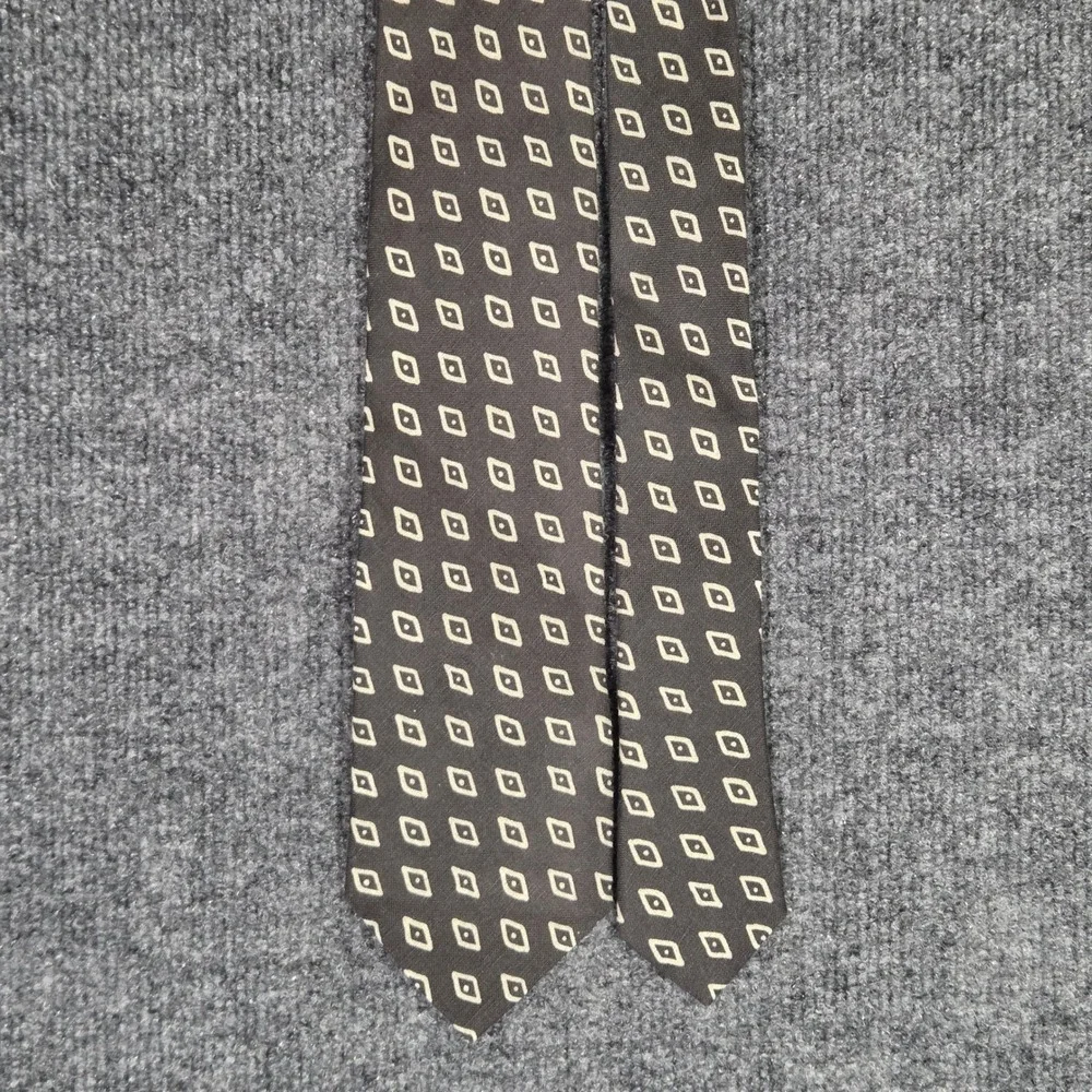 Ralph Lauren Purple Label Tie Mens Italy Handmade 100% Linen Geometric Diamond